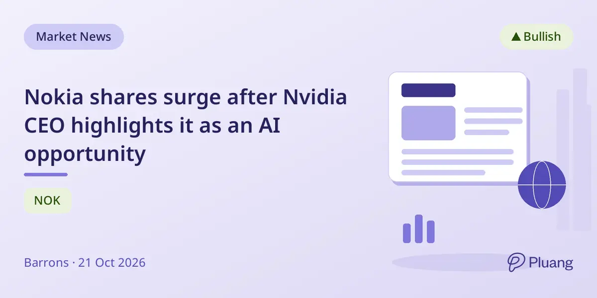 Nokia shares surge after Nvidia CEO highlights it as an AI opportunity