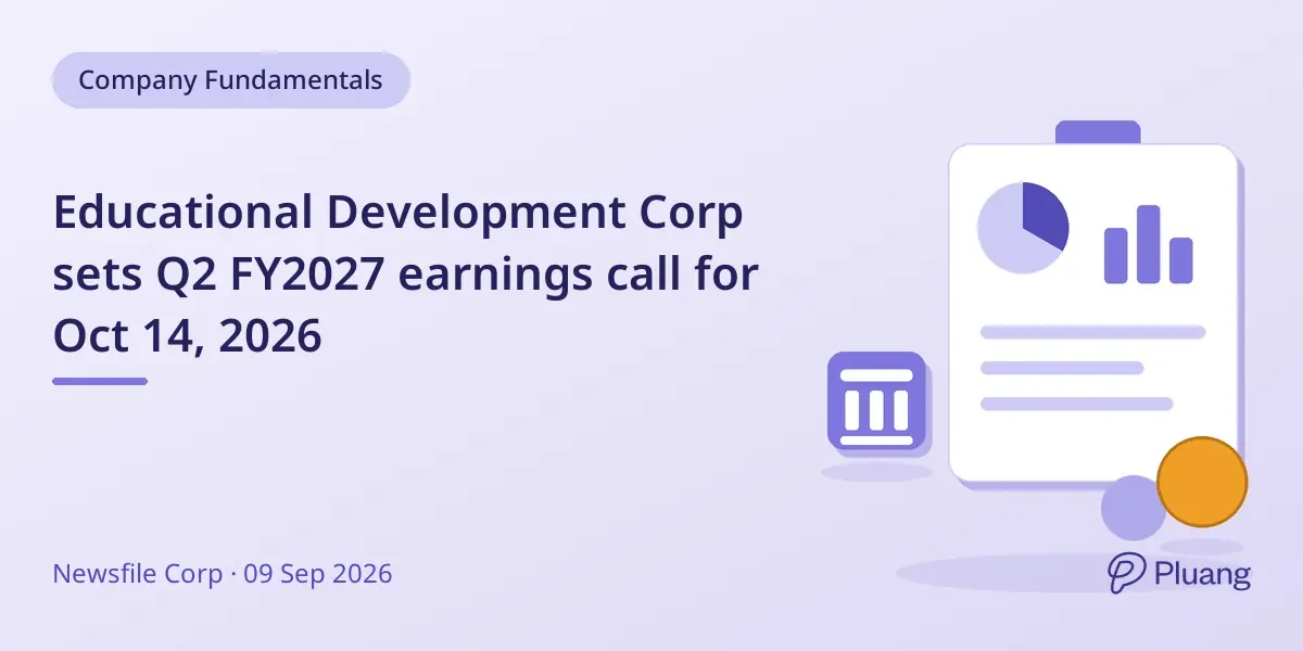 Educational Development Corp sets Q2 FY2027 earnings call for Oct 14, 2026