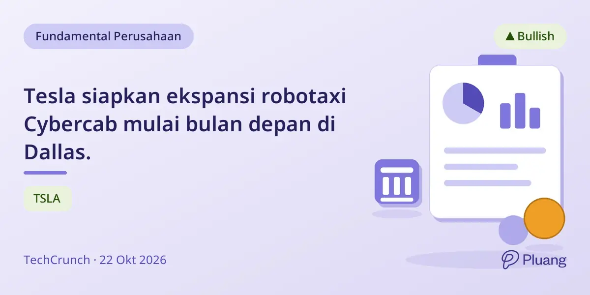 Tesla siapkan ekspansi robotaxi Cybercab mulai bulan depan di Dallas.