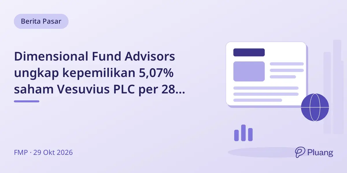 Dimensional Fund Advisors ungkap kepemilikan 5,07% saham Vesuvius PLC per 28 Oktober 2026.