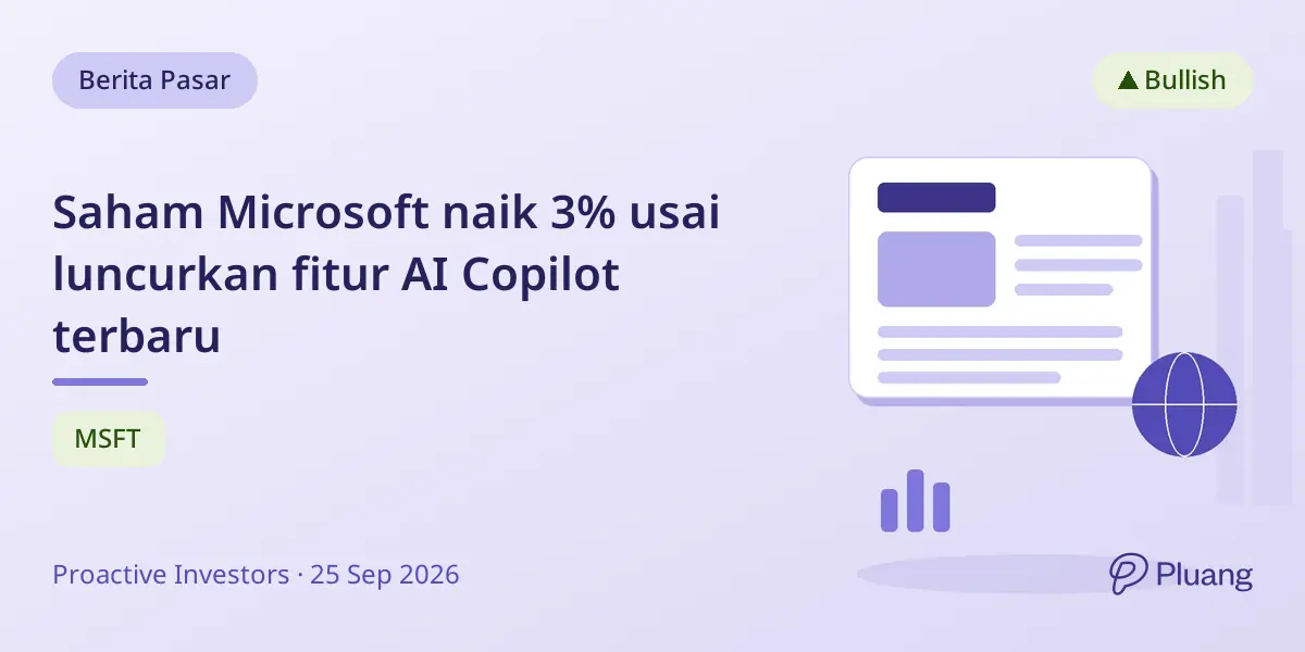 Saham Microsoft naik 3% usai luncurkan fitur AI Copilot terbaru