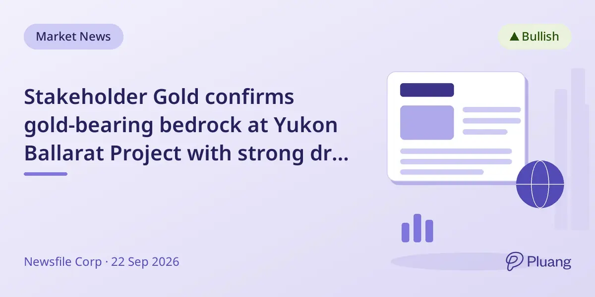 Stakeholder Gold confirms gold-bearing bedrock at Yukon Ballarat Project with strong drill results across multiple zones.