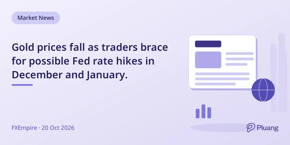 Gold prices fall as traders brace for possible Fed rate hikes in December and January.