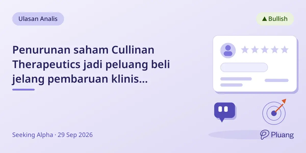 Penurunan saham Cullinan Therapeutics jadi peluang beli jelang pembaruan klinis penting.