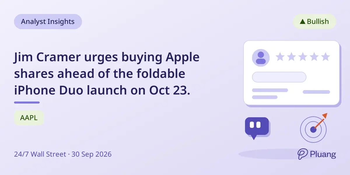 Jim Cramer urges buying Apple shares ahead of the foldable iPhone Duo launch on Oct 23.