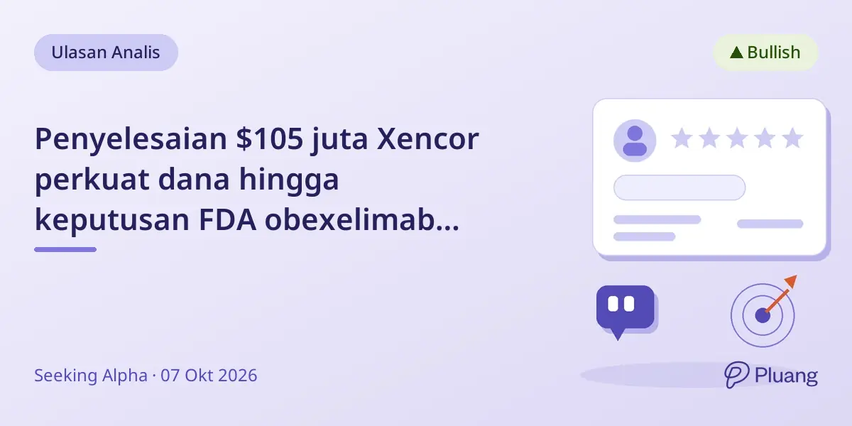 Penyelesaian $105 juta Xencor perkuat dana hingga keputusan FDA obexelimab untuk penyakit IgG4.