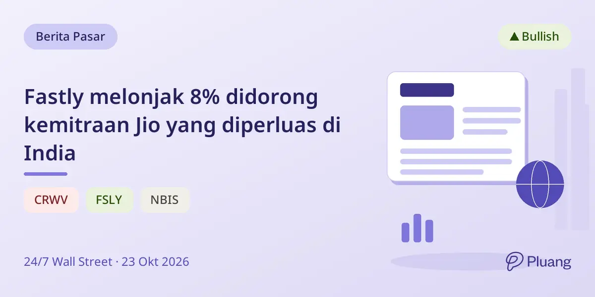 Fastly melonjak 8% didorong kemitraan Jio yang diperluas di India