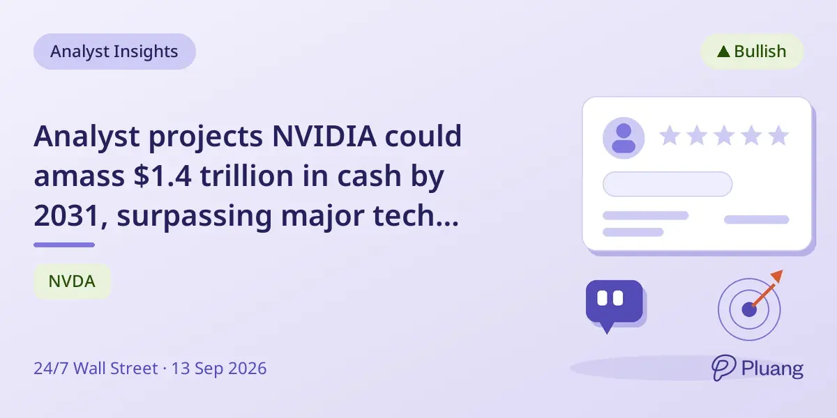 Analyst projects NVIDIA could amass $1.4 trillion in cash by 2031, surpassing major tech and finance players.
