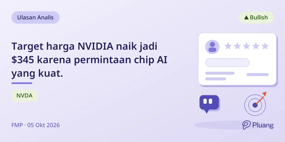 Target harga NVIDIA naik jadi $345 karena permintaan chip AI yang kuat.