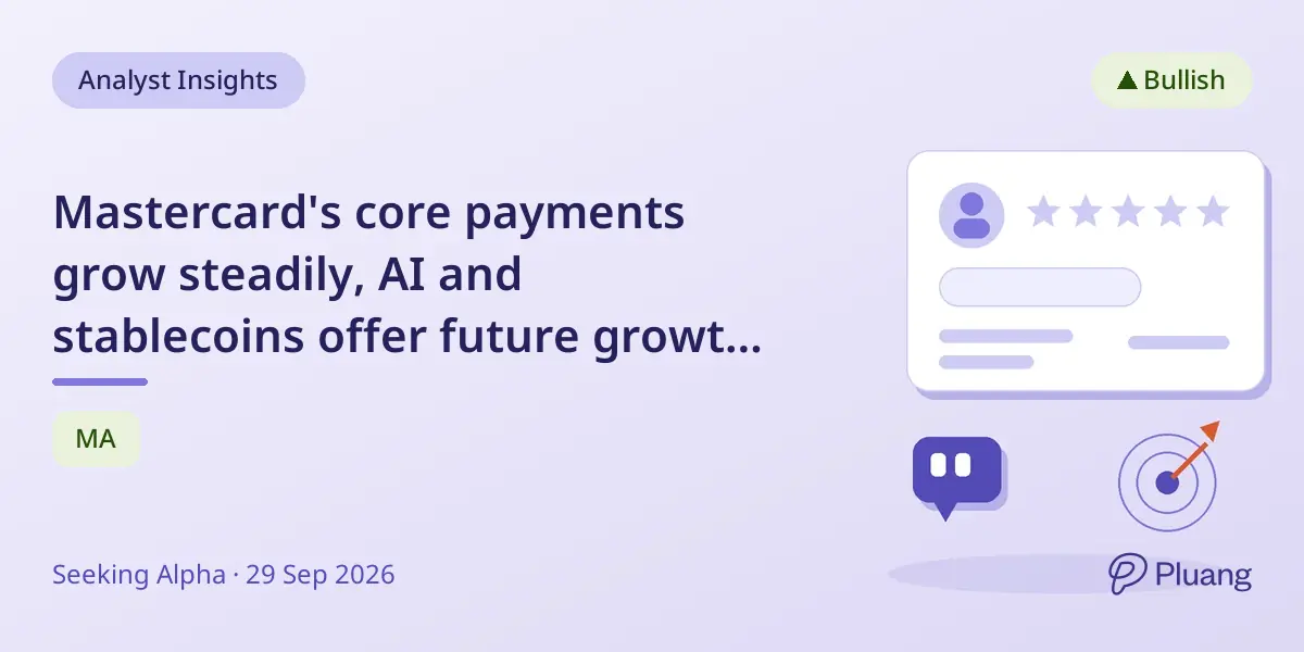 Mastercard's core payments grow steadily, AI and stablecoins offer future growth potential.