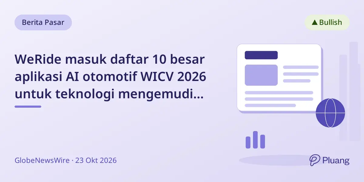 WeRide masuk daftar 10 besar aplikasi AI otomotif WICV 2026 untuk teknologi mengemudi otonom.