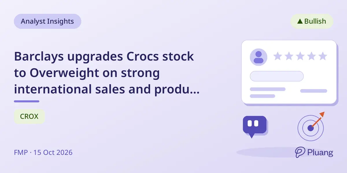 Barclays upgrades Crocs stock to Overweight on strong international sales and product growth.