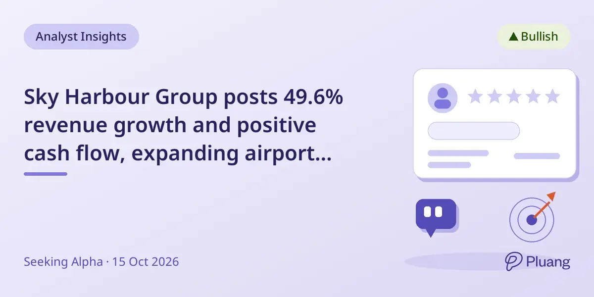 Sky Harbour Group posts 49.6% revenue growth and positive cash flow, expanding airport hangar campuses.