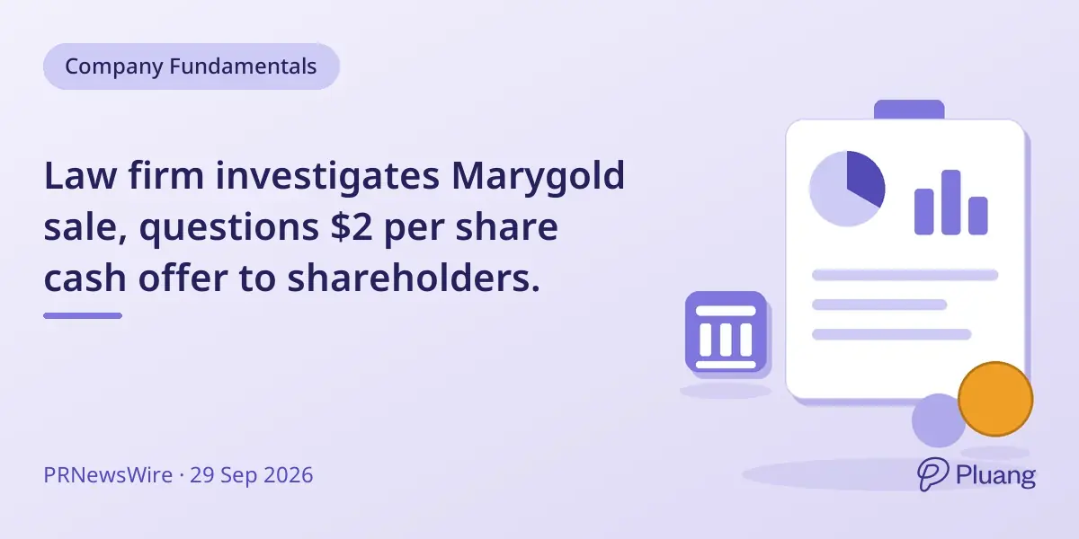 Law firm investigates Marygold sale, questions $2 per share cash offer to shareholders.