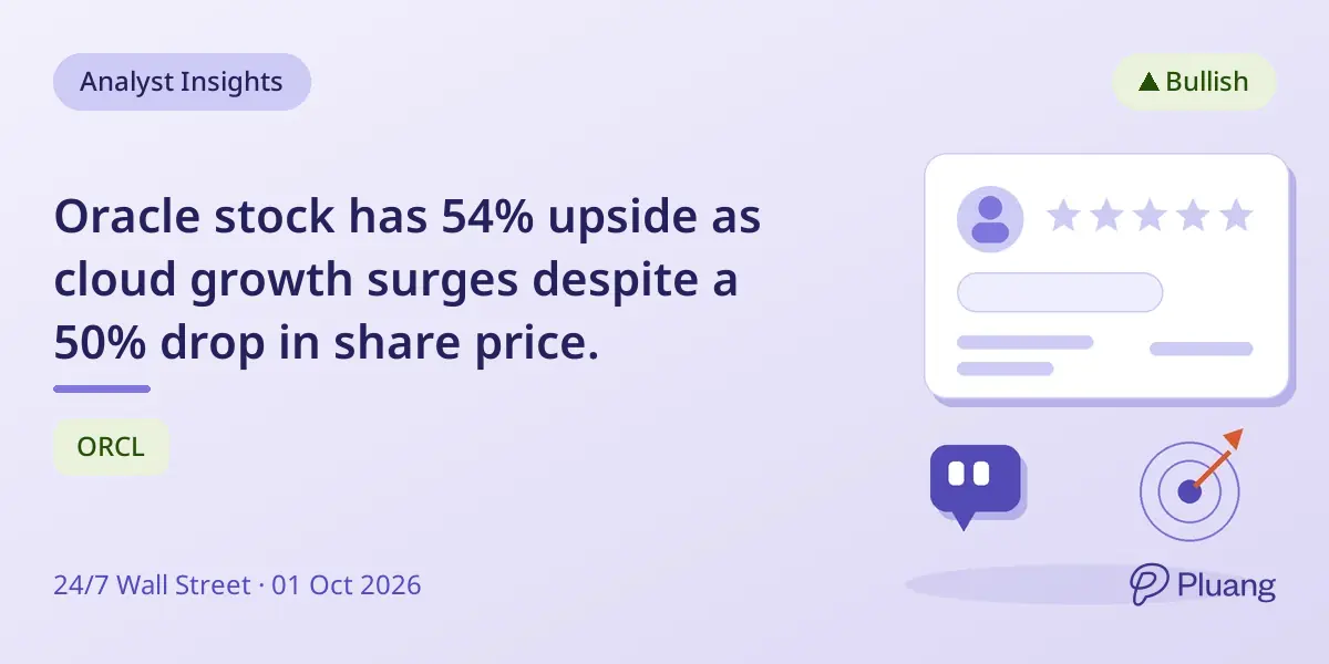 Oracle stock has 54% upside as cloud growth surges despite a 50% drop in share price.