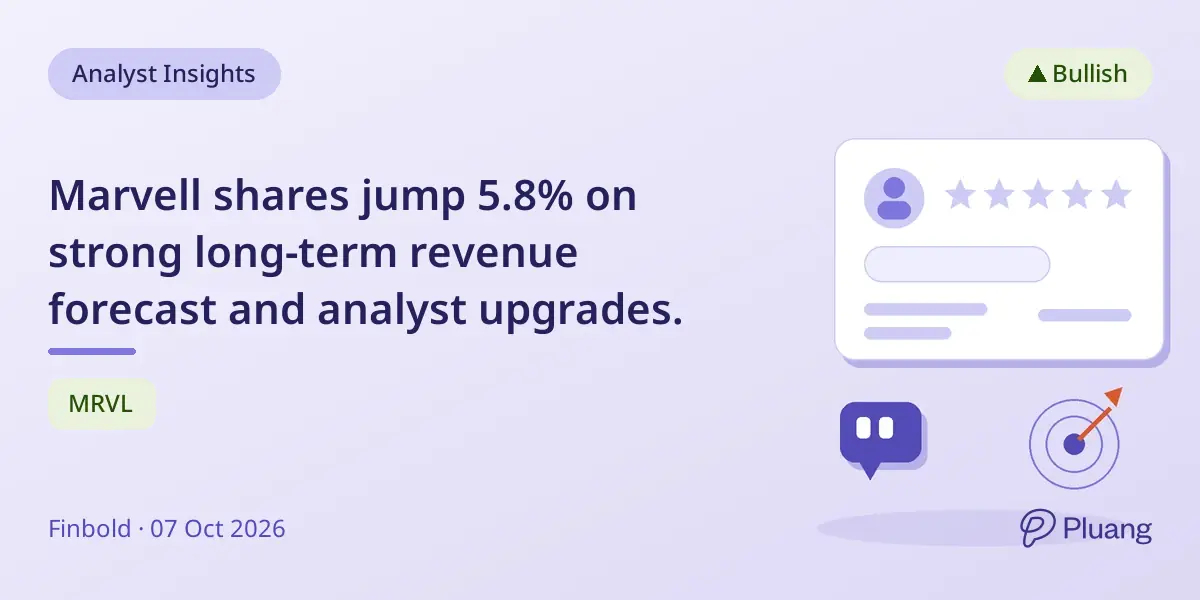 Marvell shares jump 5.8% on strong long-term revenue forecast and analyst upgrades.