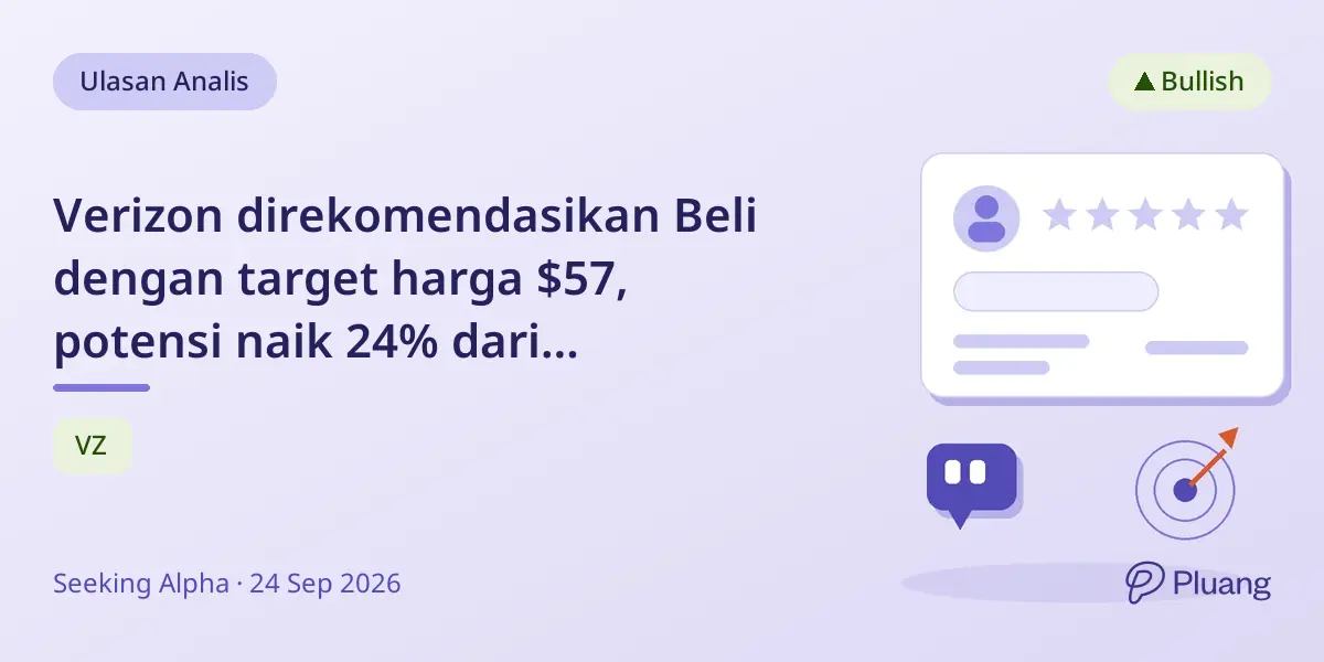 Verizon direkomendasikan Beli dengan target harga $57, potensi naik 24% dari broadband, Frontier, dan AI Connect.