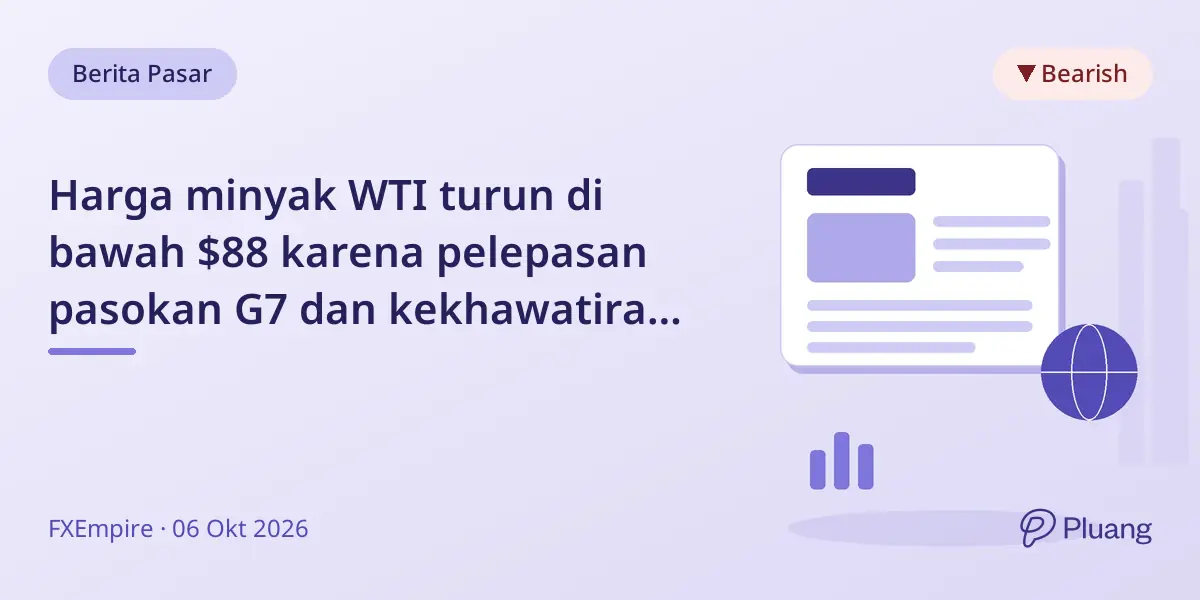 Harga minyak WTI turun di bawah $88 karena pelepasan pasokan G7 dan kekhawatiran stok bahan bakar