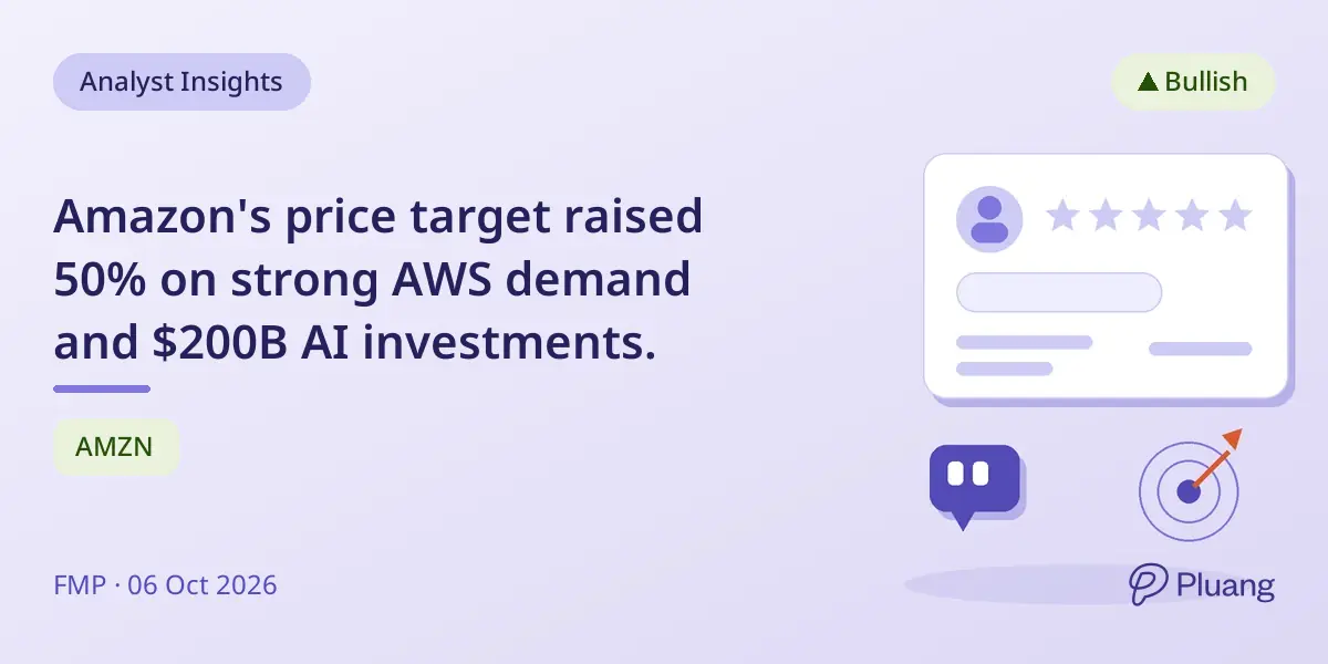 Amazon's price target raised 50% on strong AWS demand and $200B AI investments.