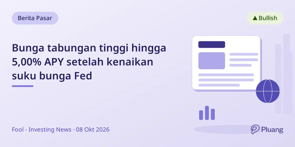 Bunga tabungan tinggi hingga 5,00% APY setelah kenaikan suku bunga Fed