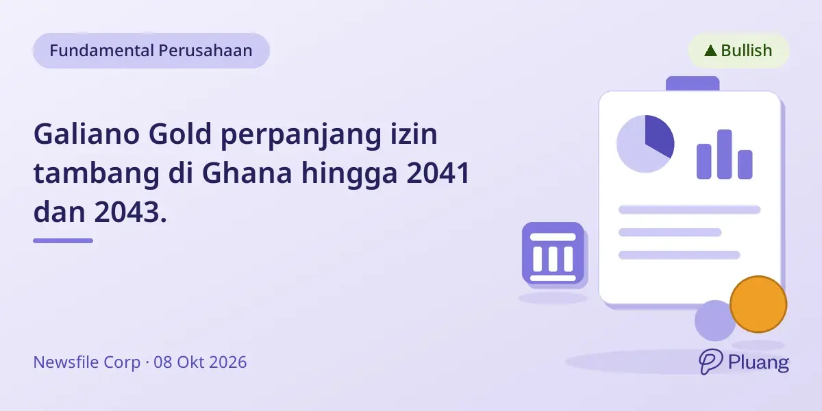 Galiano Gold perpanjang izin tambang di Ghana hingga 2041 dan 2043.