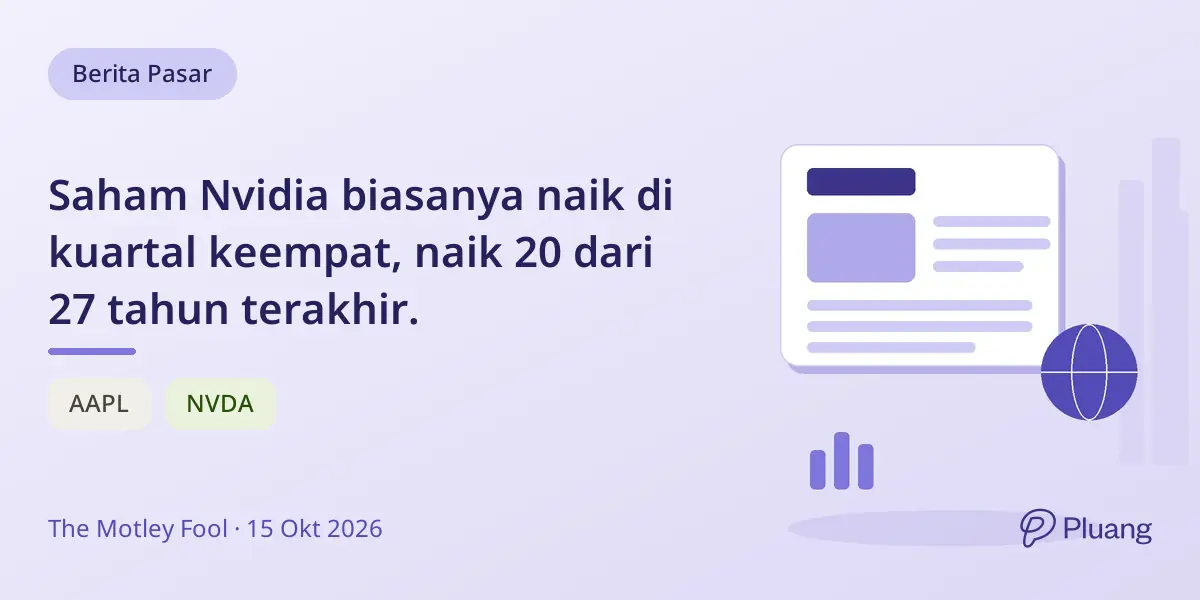 Saham Nvidia biasanya naik di kuartal keempat, naik 20 dari 27 tahun terakhir.