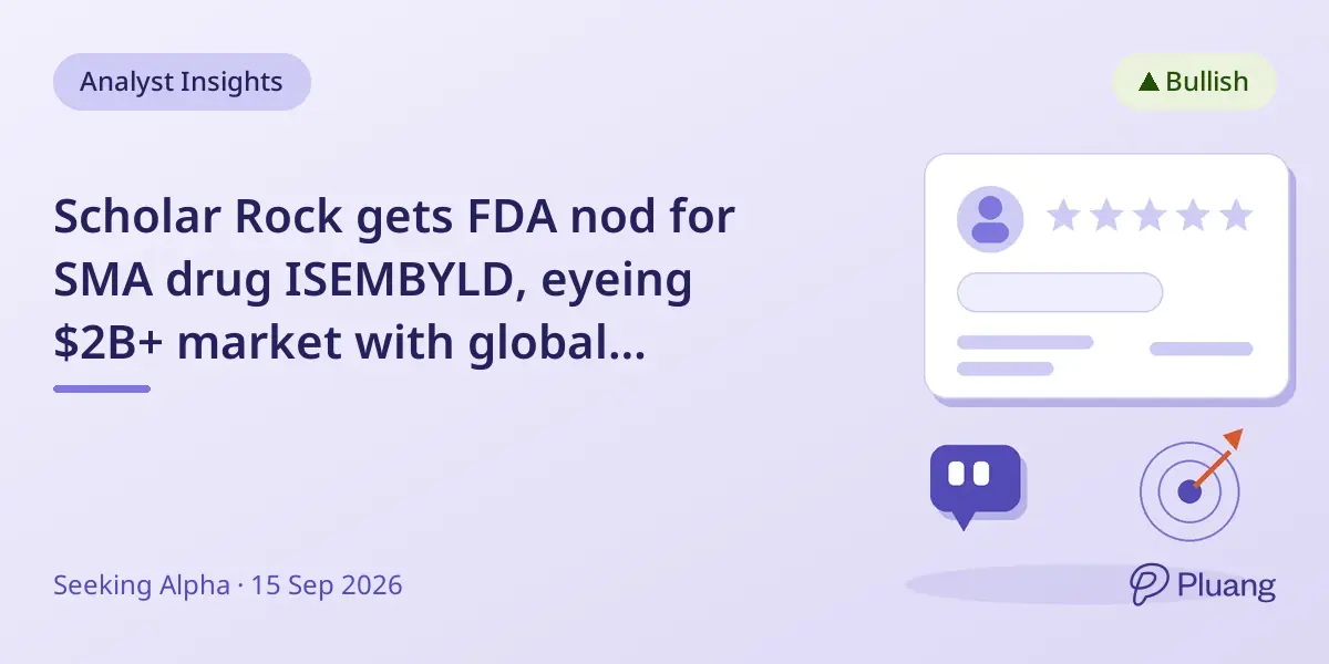 Scholar Rock gets FDA nod for SMA drug ISEMBYLD, eyeing $2B+ market with global expansion plans.