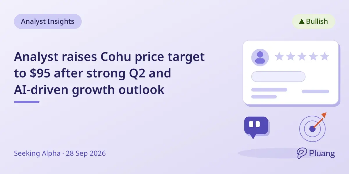 Analyst raises Cohu price target to $95 after strong Q2 and AI-driven growth outlook