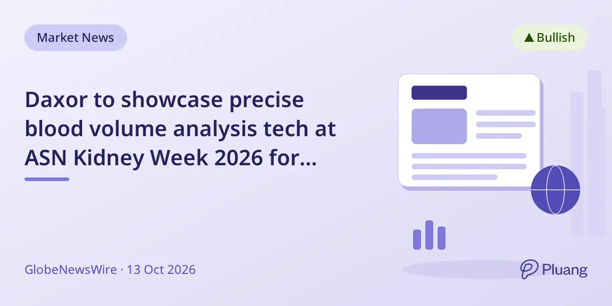 Daxor to showcase precise blood volume analysis tech at ASN Kidney Week 2026 for better kidney care