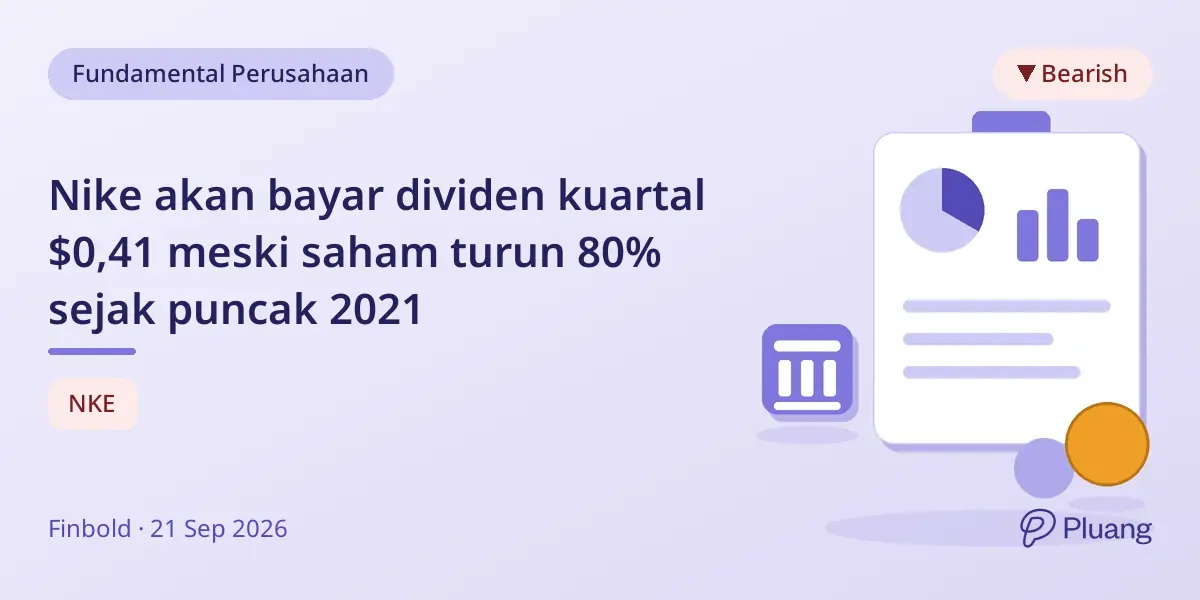 Nike akan bayar dividen kuartal $0,41 meski saham turun 80% sejak puncak 2021
