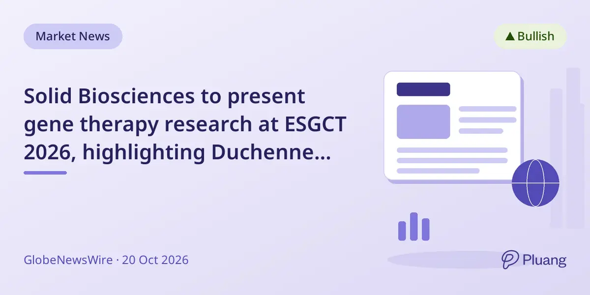 Solid Biosciences to present gene therapy research at ESGCT 2026, highlighting Duchenne muscular dystrophy advances