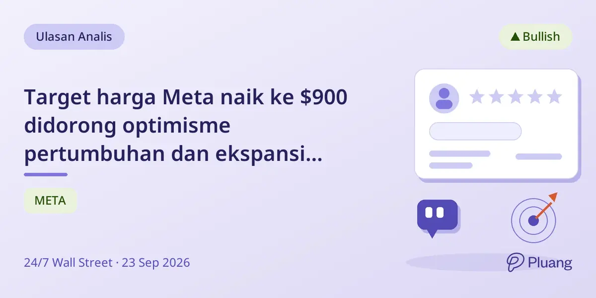 Target harga Meta naik ke $900 didorong optimisme pertumbuhan dan ekspansi pendapatan AI.