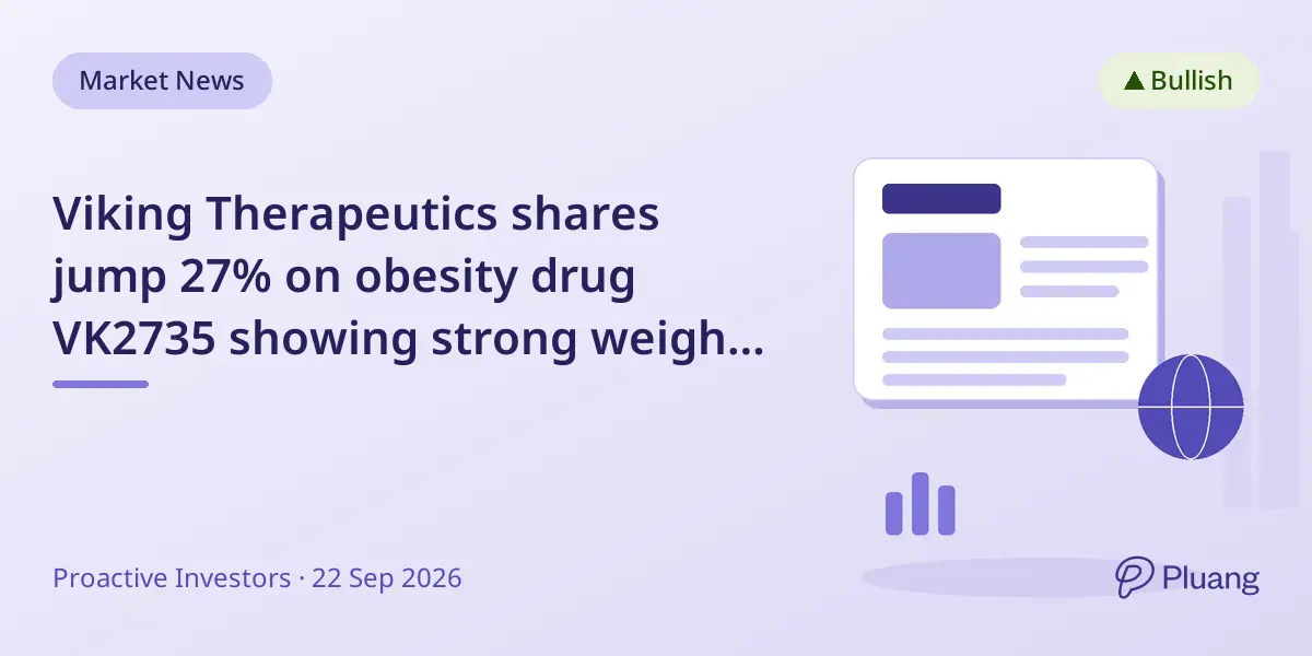 Viking Therapeutics shares jump 27% on obesity drug VK2735 showing strong weight loss maintenance with less frequent dosing