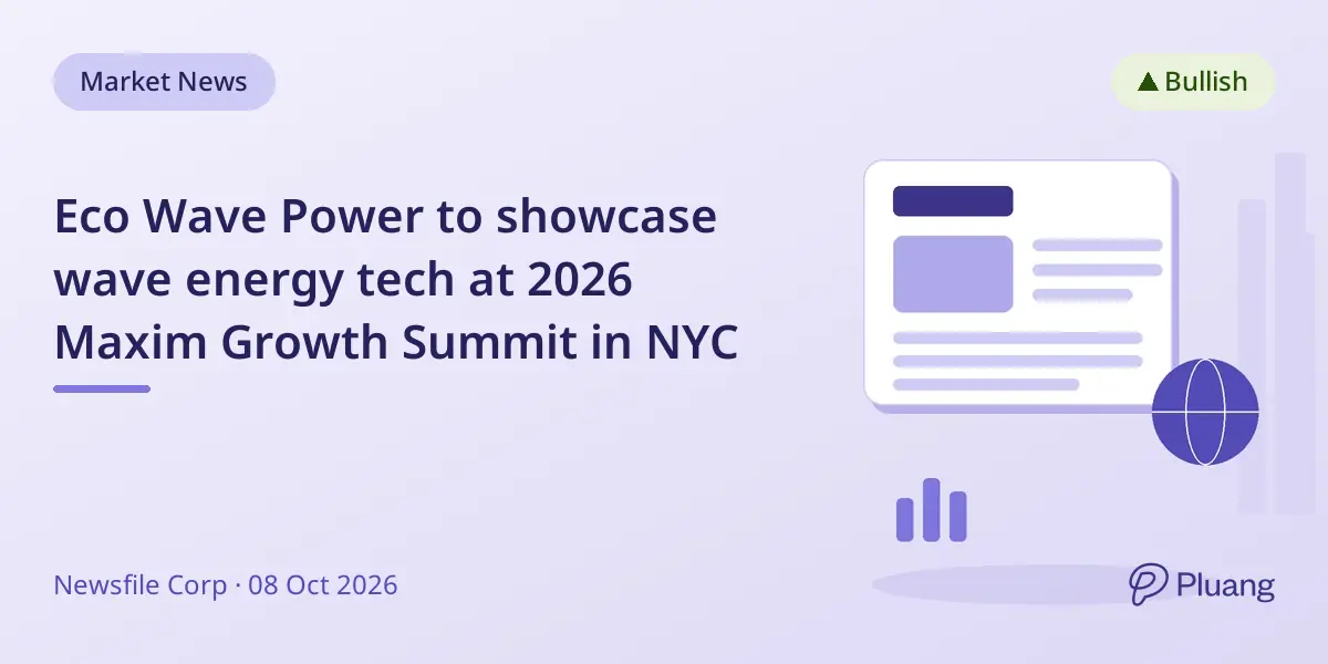 Eco Wave Power to showcase wave energy tech at 2026 Maxim Growth Summit in NYC