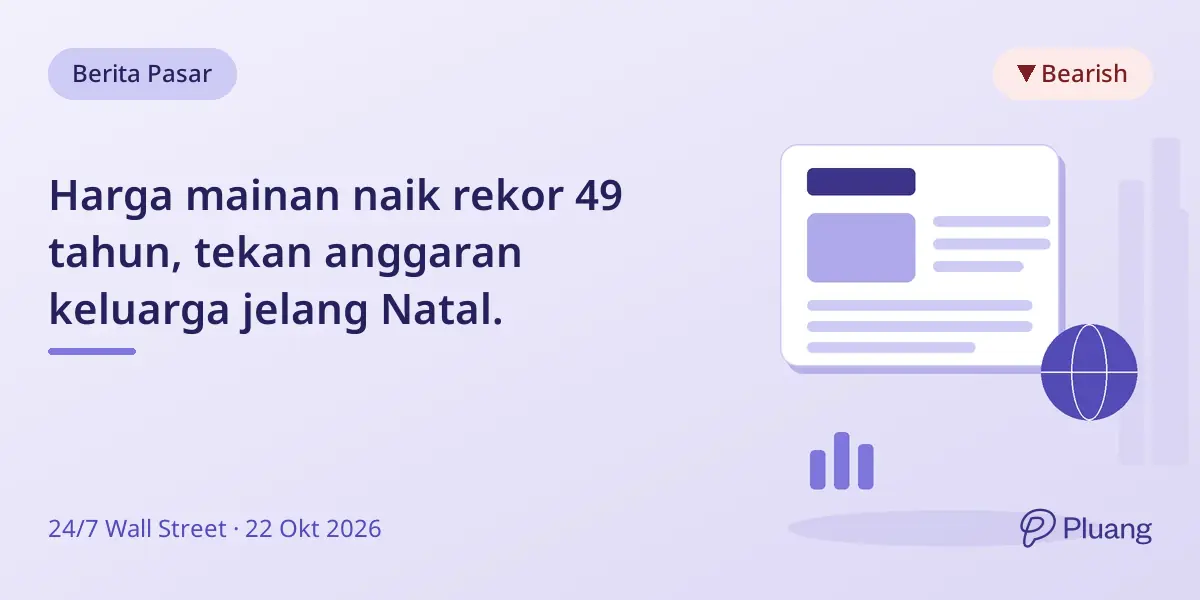 Harga mainan naik rekor 49 tahun, tekan anggaran keluarga jelang Natal.
