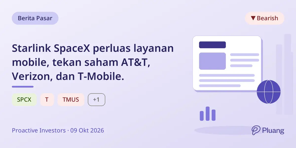 Starlink SpaceX perluas layanan mobile, tekan saham AT&T, Verizon, dan T-Mobile.