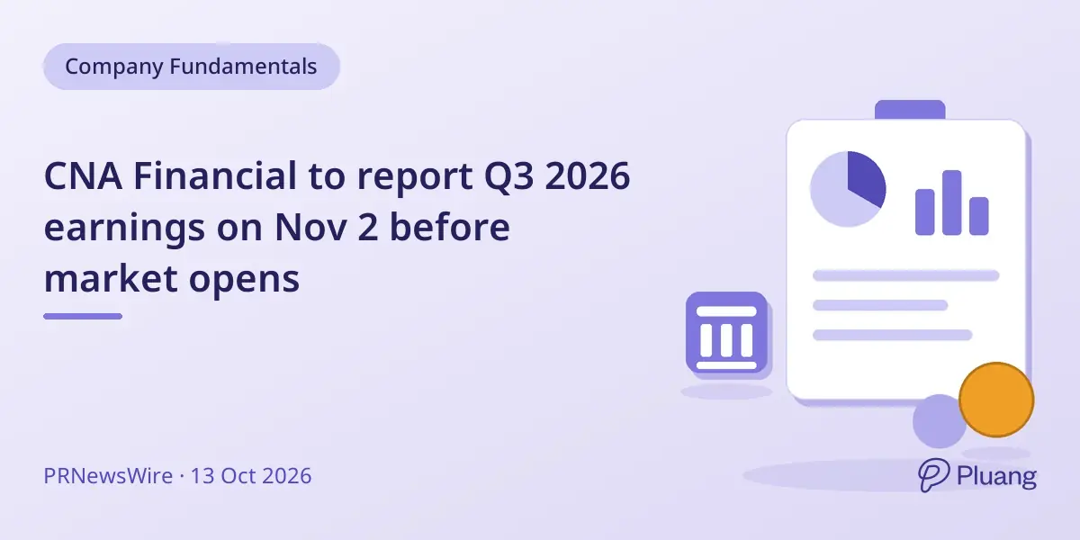 CNA Financial to report Q3 2026 earnings on Nov 2 before market opens