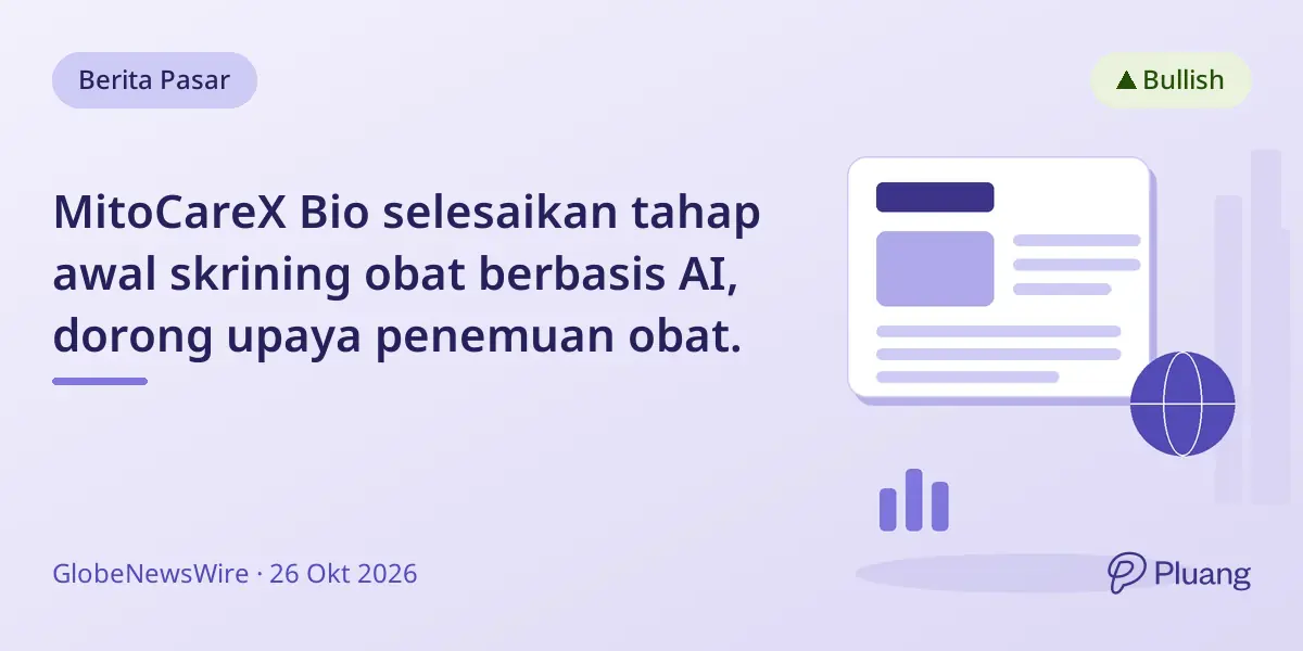MitoCareX Bio selesaikan tahap awal skrining obat berbasis AI, dorong upaya penemuan obat.