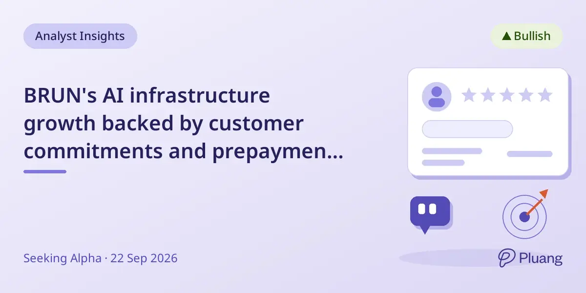 BRUN's AI infrastructure growth backed by customer commitments and prepayments makes it a speculative buy.
