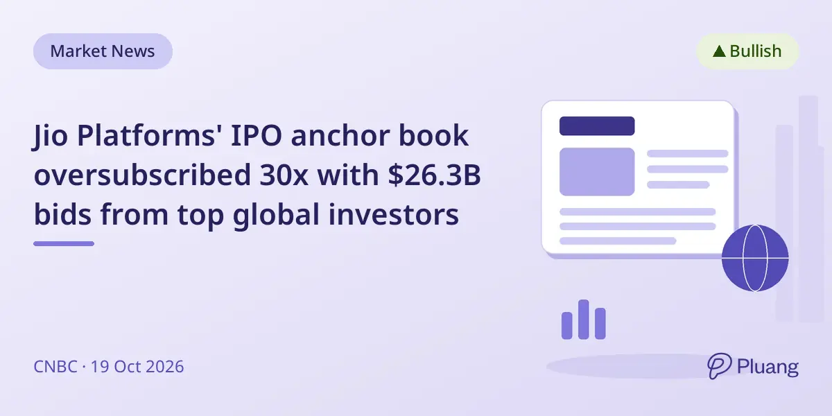 Jio Platforms' IPO anchor book oversubscribed 30x with $26.3B bids from top global investors