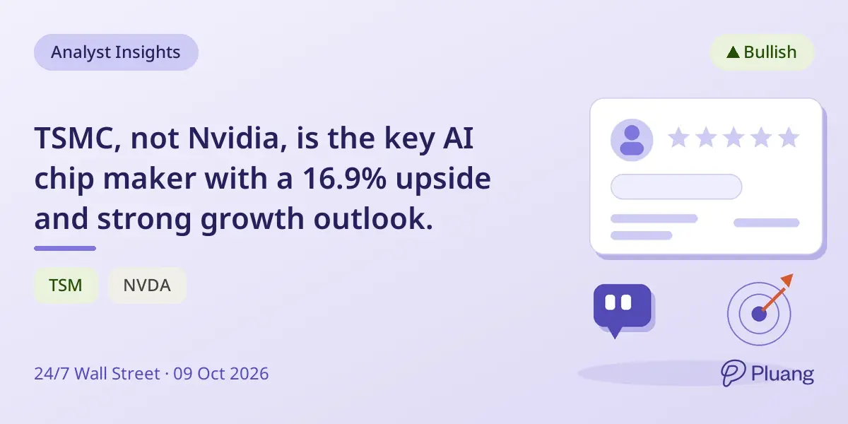 TSMC, not Nvidia, is the key AI chip maker with a 16.9% upside and strong growth outlook.