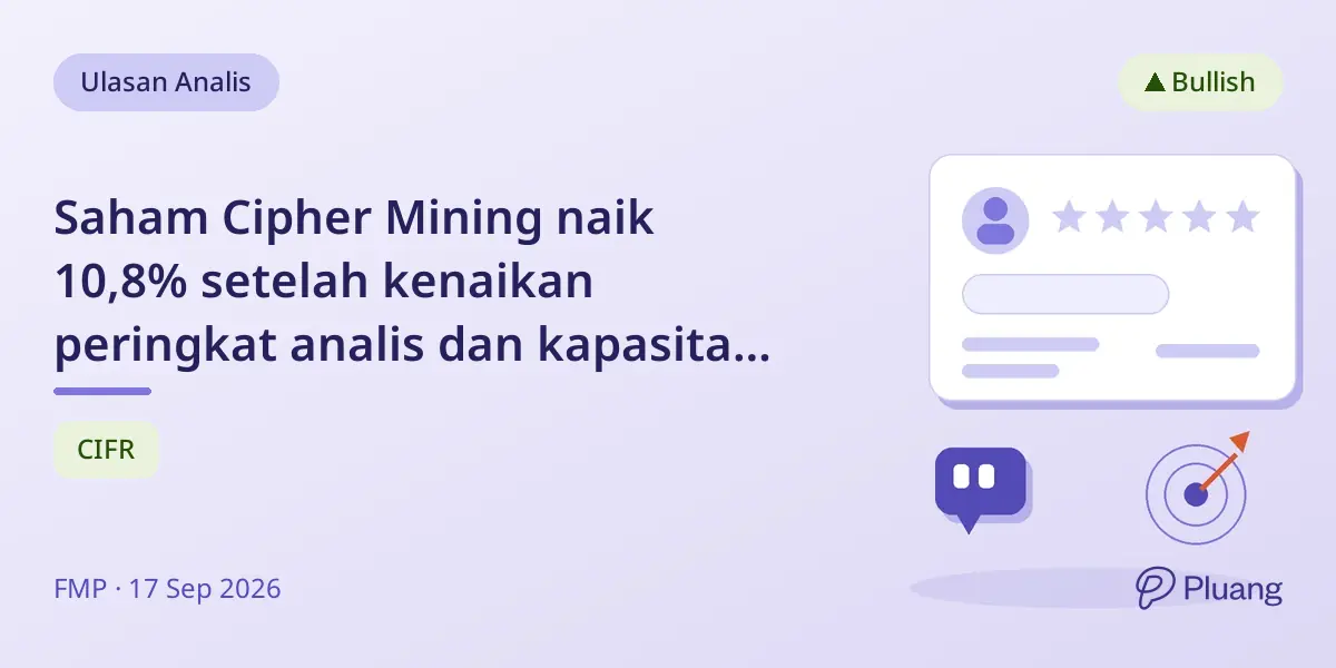 Saham Cipher Mining naik 10,8% setelah kenaikan peringkat analis dan kapasitas listrik ERCOT baru.
