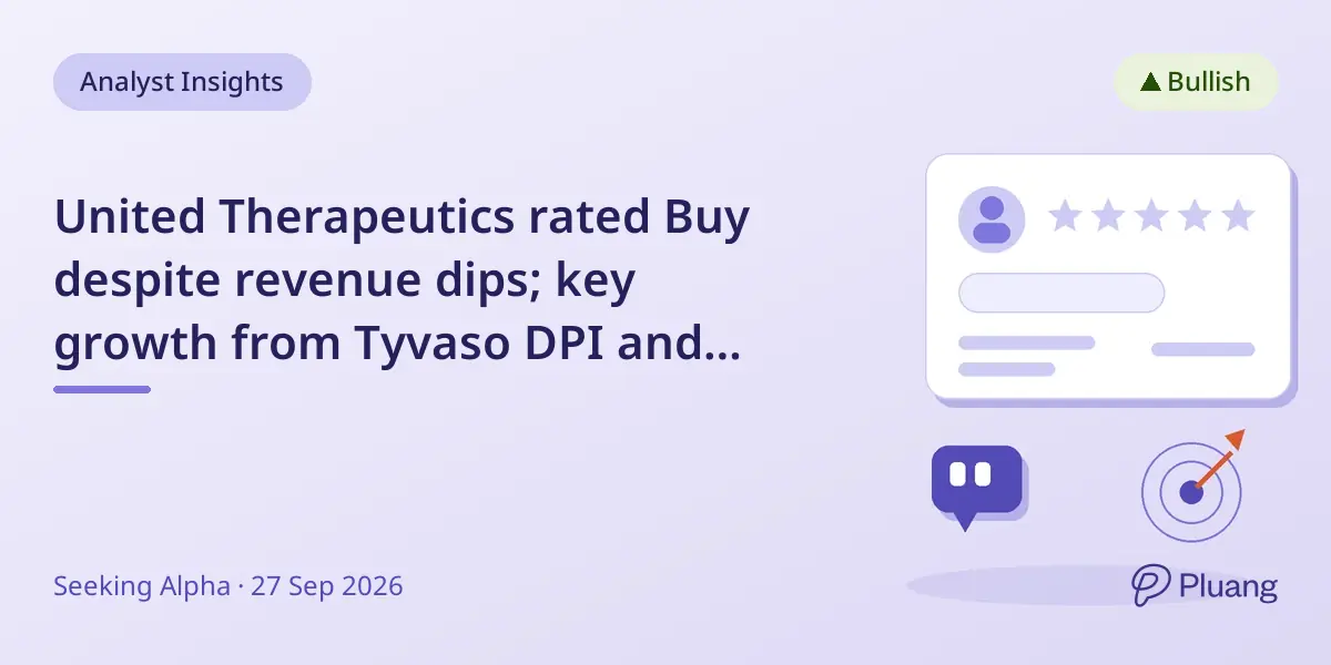 United Therapeutics rated Buy despite revenue dips; key growth from Tyvaso DPI and upcoming FDA reviews.