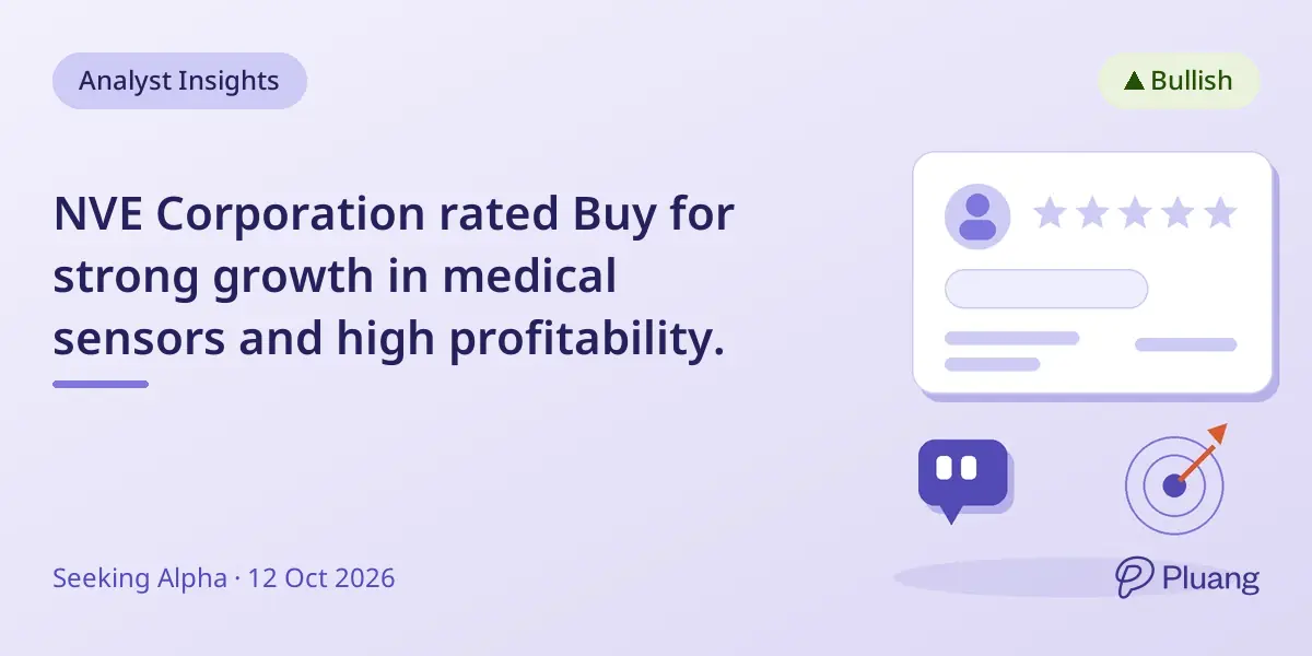 NVE Corporation rated Buy for strong growth in medical sensors and high profitability.