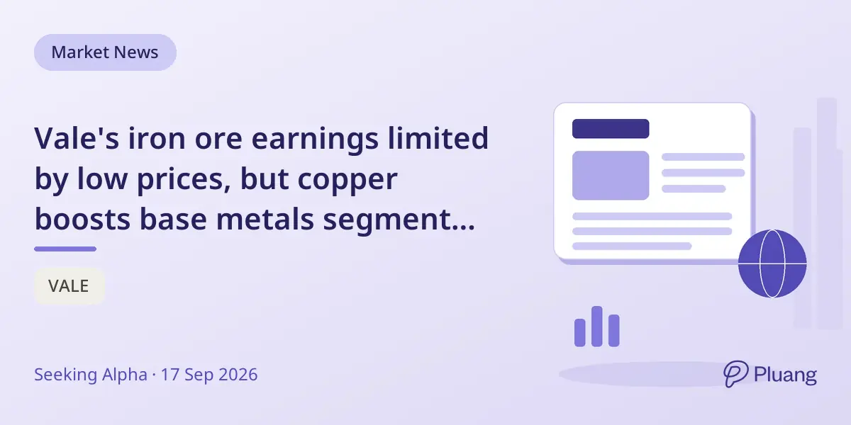 Vale's iron ore earnings limited by low prices, but copper boosts base metals segment value.