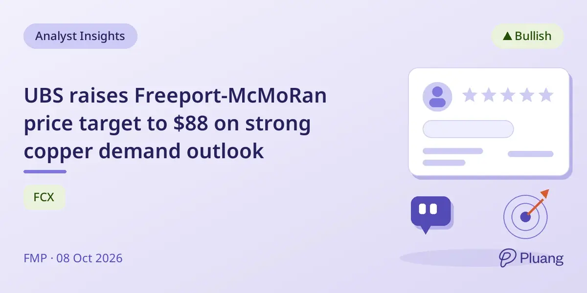 UBS raises Freeport-McMoRan price target to $88 on strong copper demand outlook