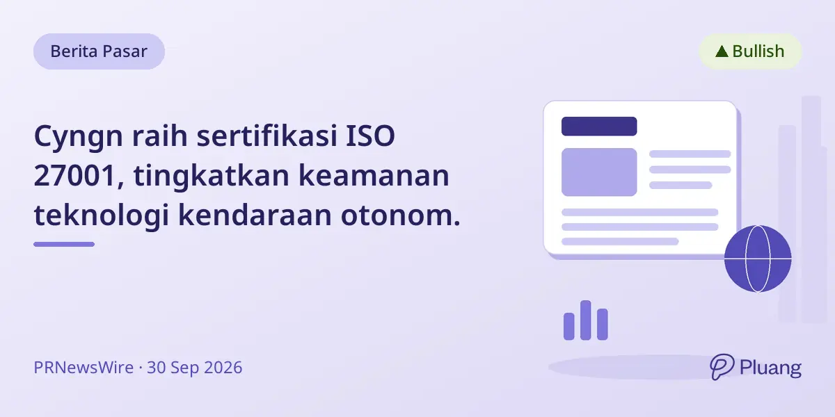 Cyngn raih sertifikasi ISO 27001, tingkatkan keamanan teknologi kendaraan otonom.
