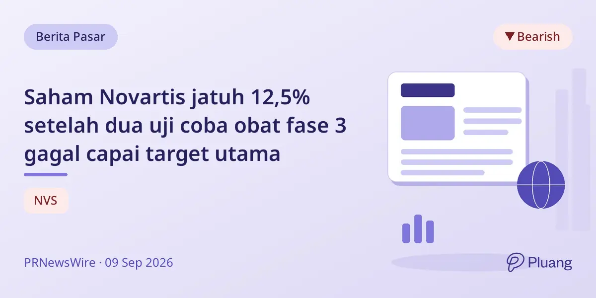 Saham Novartis jatuh 12,5% setelah dua uji coba obat fase 3 gagal capai target utama