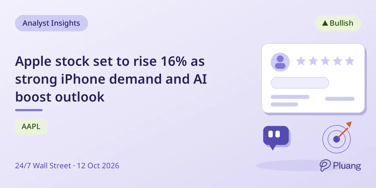 Apple stock set to rise 16% as strong iPhone demand and AI boost outlook