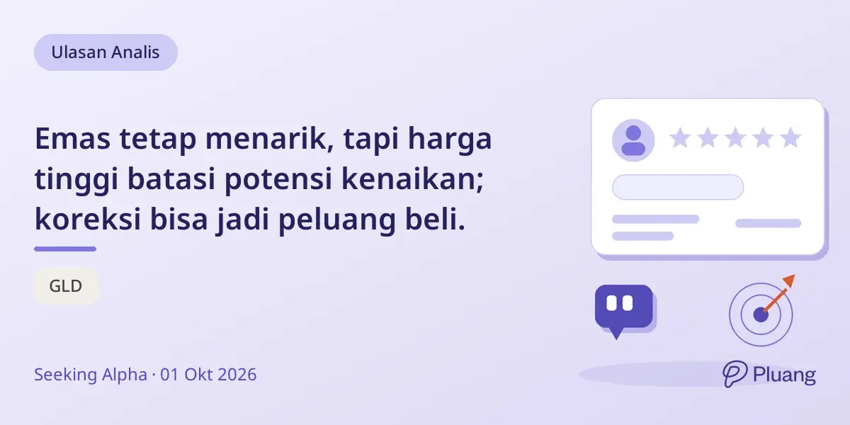 Emas tetap menarik, tapi harga tinggi batasi potensi kenaikan; koreksi bisa jadi peluang beli.